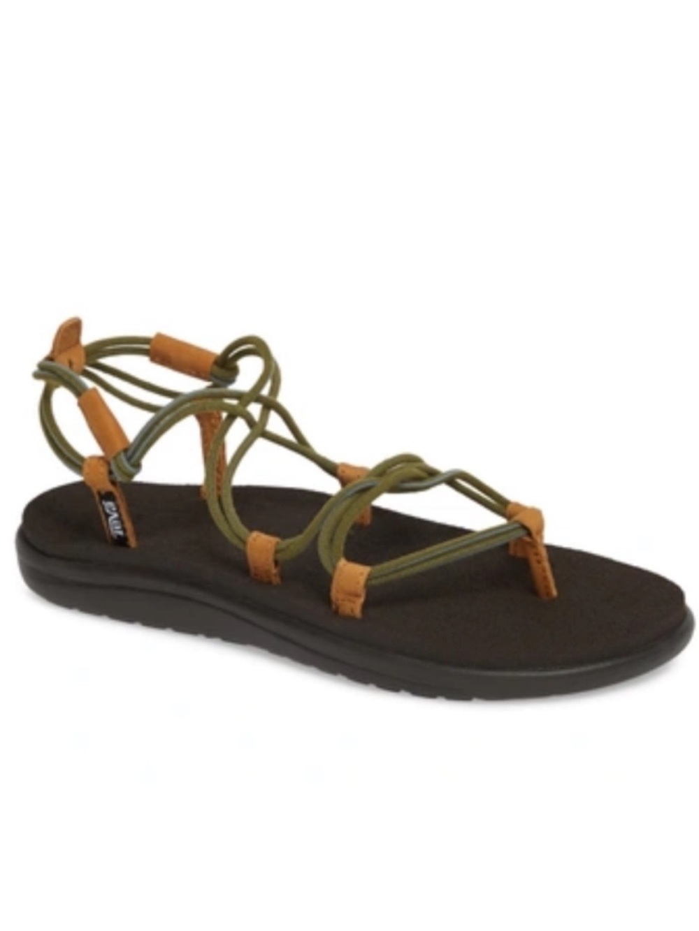 Teva Voya Infinity Olive and Brown Strappy Flat Sandals